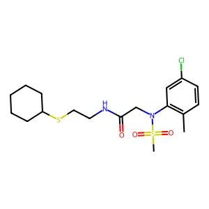 2-(5-chloro-2-methyl-N-methylsulfonylanilino)-N-(2-cyclohexylsulfanylethyl)acetamide structure