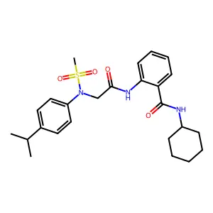 N-cyclohexyl-2-[[2-(N-methylsulfonyl-4-propan-2-ylanilino)acetyl]amino]benzamide structure
