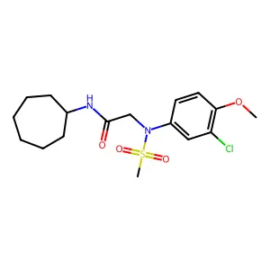 2-(3-chloro-4-methoxy-N-methylsulfonylanilino)-N-cycloheptylacetamide structure