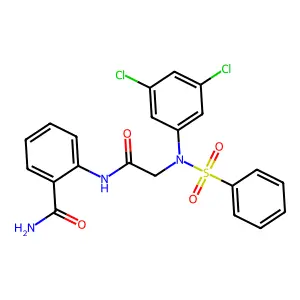 2-{[N-(3,5-dichlorophenyl)-N-(phenylsulfonyl)glycyl]amino}benzamide structure
