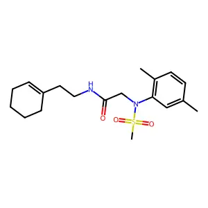 N-[2-(cyclohexen-1-yl)ethyl]-2-(2,5-dimethyl-N-methylsulfonylanilino)acetamide structure