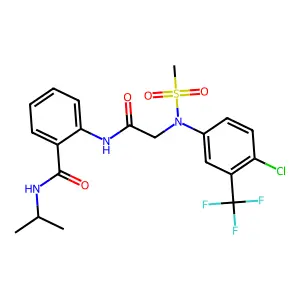 2-({N-[4-chloro-3-(trifluoromethyl)phenyl]-N-(methylsulfonyl)glycyl}amino)-N-(propan-2-yl)benzamide structure