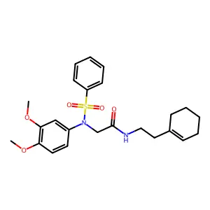 2-[N-(benzenesulfonyl)-3,4-dimethoxyanilino]-N-[2-(cyclohexen-1-yl)ethyl]acetamide structure