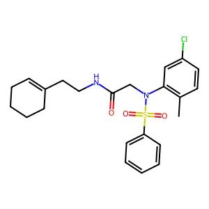 2-[N-(benzenesulfonyl)-5-chloro-2-methylanilino]-N-[2-(cyclohexen-1-yl)ethyl]acetamide structure