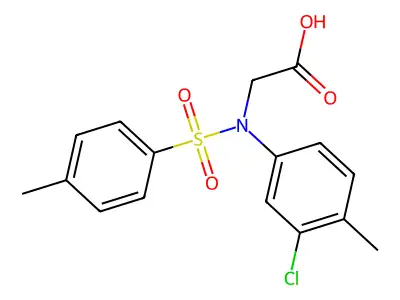 N-(3-chloro-4-methylphenyl)-N-[(4-methylphenyl)sulfonyl]glycine structure