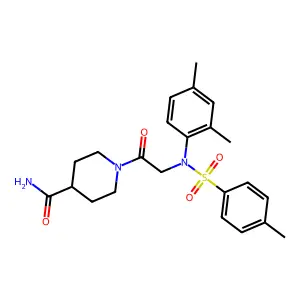 1-[2-(2,4-dimethyl-N-(4-methylphenyl)sulfonylanilino)acetyl]piperidine-4-carboxamide structure