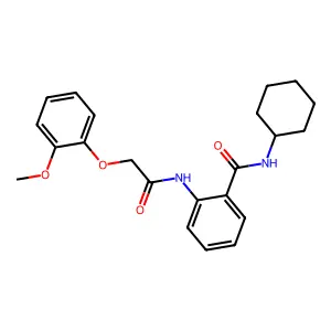 N-cyclohexyl-2-{[(2-methoxyphenoxy)acetyl]amino}benzamide structure