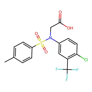 N-[4-chloro-3-(trifluoromethyl)phenyl]-N-[(4-methylphenyl)sulfonyl]glycine structure