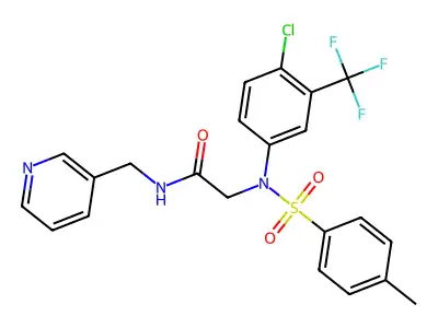 2-[[4-Chloro-3-(trifluoromethyl)phenyl][(4-methylphenyl)sulfonyl]amino]-N-(3-pyridinylmethyl)acetamide structure