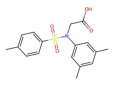 N-(3,5-dimethylphenyl)-N-[(4-methylphenyl)sulfonyl]glycine structure