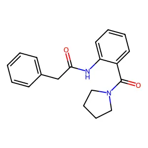 2-phenyl-N-[2-(1-pyrrolidinylcarbonyl)phenyl]acetamide structure