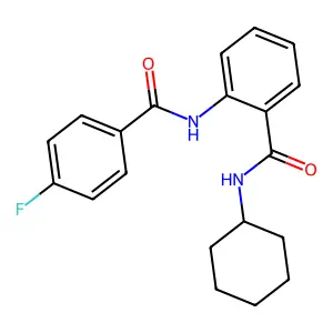 N-cyclohexyl-2-[(4-fluorobenzoyl)amino]benzamide structure