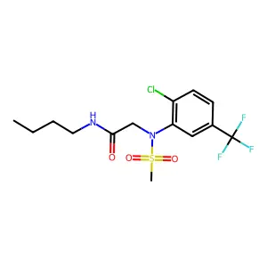 N-butyl-2-[2-chloro(methylsulfonyl)-5-(trifluoromethyl)anilino]acetamide structure