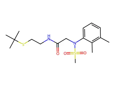 N-[2-(tert-butylsulfanyl)ethyl]-N~2~-(2,3-dimethylphenyl)-N~2~-(methylsulfonyl)glycinamide structure