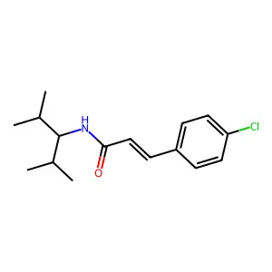 (E)-3-(4-chlorophenyl)-N-(2,4-dimethylpentan-3-yl)prop-2-enamide structure