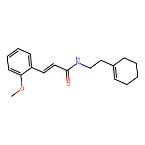 (E)-N-[2-(cyclohexen-1-yl)ethyl]-3-(2-methoxyphenyl)prop-2-enamide structure