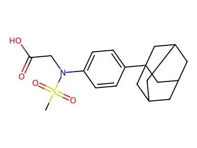 2-[4-(1-adamantyl)-N-methylsulfonylanilino]acetic acid structure