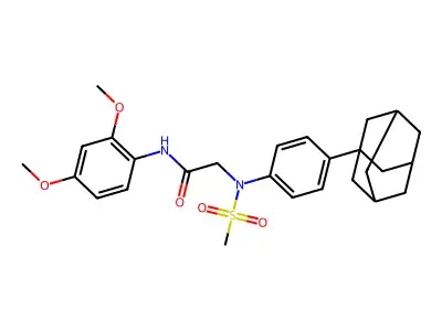 2-[4-(1-adamantyl)-N-methylsulfonylanilino]-N-(2,4-dimethoxyphenyl)acetamide structure