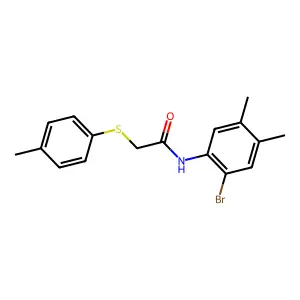 N-(2-bromo-4,5-dimethylphenyl)-2-(4-methylphenyl)sulfanylacetamide structure