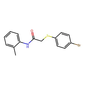 2-[(4-bromophenyl)sulfanyl]-N-(2-methylphenyl)acetamide structure