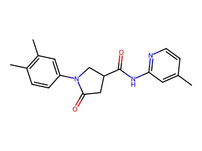 1-(3,4-dimethylphenyl)-N-(4-methylpyridin-2-yl)-5-oxopyrrolidine-3-carboxamide structure