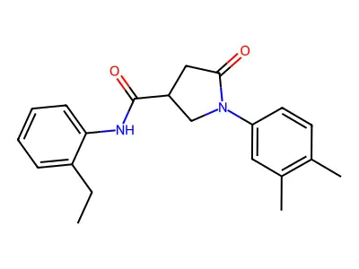 1-(3,4-dimethylphenyl)-N-(2-ethylphenyl)-5-oxopyrrolidine-3-carboxamide structure