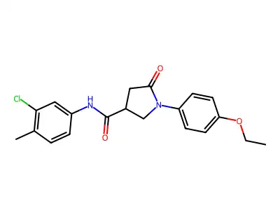 N-(3-chloro-4-methylphenyl)-1-(4-ethoxyphenyl)-5-oxopyrrolidine-3-carboxamide structure