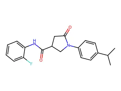 N-(2-fluorophenyl)-5-oxo-1-(4-propan-2-ylphenyl)pyrrolidine-3-carboxamide structure