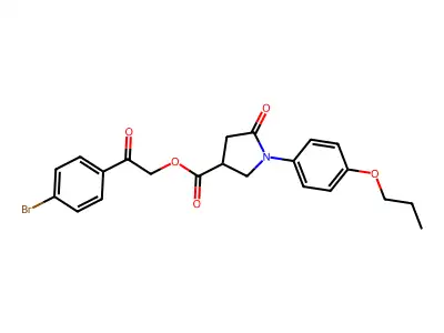 2-(4-Bromophenyl)-2-oxoethyl 5-oxo-1-(4-propoxyphenyl)pyrrolidine-3-carboxylate structure