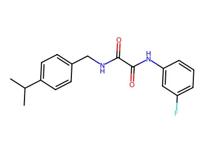 N'-(3-fluorophenyl)-N-[(4-propan-2-ylphenyl)methyl]oxamide structure
