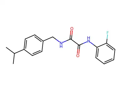 N'-(2-fluorophenyl)-N-[(4-propan-2-ylphenyl)methyl]oxamide structure