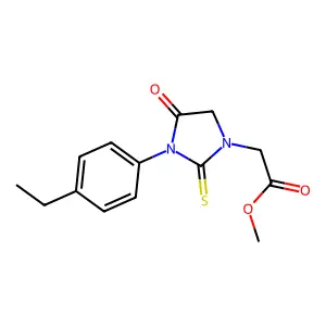 Methyl [3-(4-ethylphenyl)-4-oxo-2-thioxo-1-imidazolidinyl]acetate structure