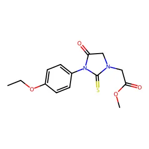 Methyl [3-(4-ethoxyphenyl)-4-oxo-2-thioxo-1-imidazolidinyl]acetate structure