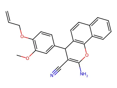 2-amino-4-(3-methoxy-4-prop-2-enoxyphenyl)-4H-benzo[h]chromene-3-carbonitrile structure