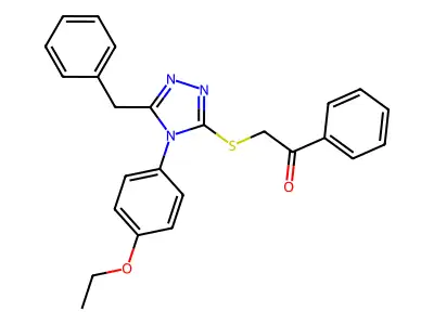 2-[[5-Benzyl-4-(4-ethoxyphenyl)-1,2,4-triazol-3-yl]sulfanyl]-1-phenylethanone structure
