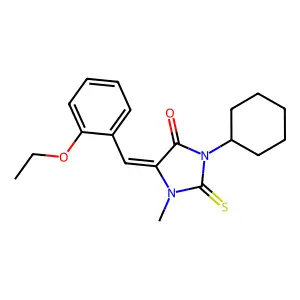 3-Cyclohexyl-5-(2-ethoxybenzylidene)-1-methyl-2-thioxo-4-imidazolidinone structure