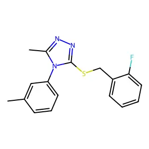 3-[(2-Fluorophenyl)methylsulfanyl]-5-methyl-4-(3-methylphenyl)-1,2,4-triazole structure
