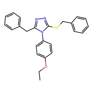 3-Benzyl-5-benzylsulfanyl-4-(4-ethoxyphenyl)-1,2,4-triazole structure
