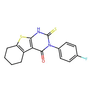 3-(4-Fluorophenyl)-2-sulfanyl-5,6,7,8-tetrahydro[1]benzothieno[2,3-d]pyrimidin-4(3h)-one structure