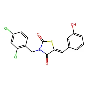 3-(2,4-Dichlorobenzyl)-5-(3-hydroxybenzylidene)-1,3-thiazolidine-2,4-dione structure