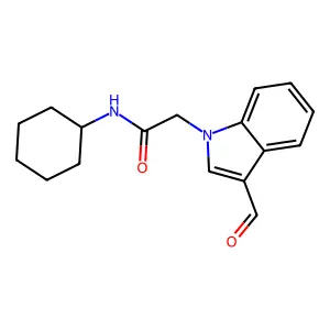 N-Cyclohexyl-2-(3-formyl-indol-1-yl)-acetamide structure