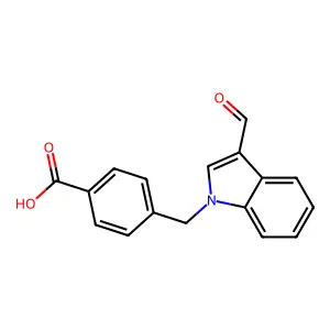 4-((3-Formyl-1H-indol-1-yl)methyl)benzoic acid structure