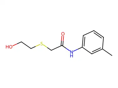 2-(2-hydroxyethylsulfanyl)-N-(3-methylphenyl)acetamide structure