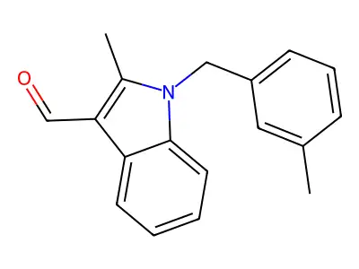2-Methyl-1-[(3-methylphenyl)methyl]indole-3-carbaldehyde structure