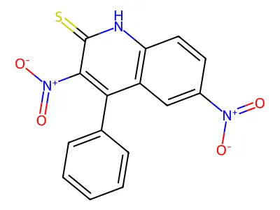 3,6-dinitro-4-phenyl-1H-quinoline-2-thione structure
