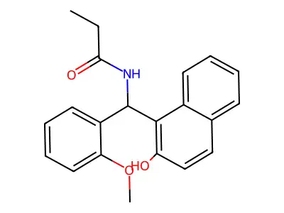 N-[(2-hydroxynaphthyl)(2-methoxyphenyl)methyl]propanamide structure