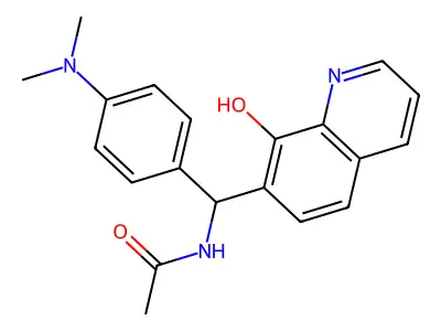 N-[(4-dimethylaminophenyl)-(8-hydroxyquinolin-7-yl)methyl]acetamide structure