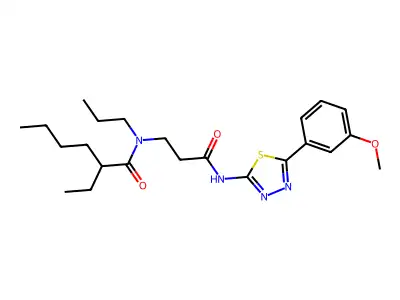 2-Ethyl-N-(3-{[5-(3-methoxyphenyl)-1,3,4-thiadiazol-2-yl]amino}-3-oxopropyl)-N-propylhexanamide structure