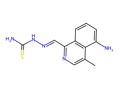 4-Methyl-5-amino isoquinoline-1-carboxaldehyde thiosemicarbazone structure