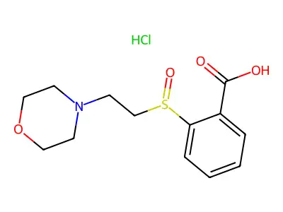 Benzoic acid, 2-((2-(4-morpholinyl)ethyl)sulfinyl)-, hydrochloride structure